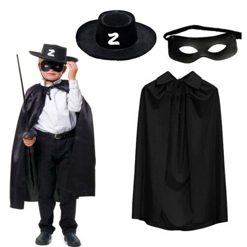 Zorro Pelerin ÅžapkasÄ± ve Maske Seti Ã‡ocuk Boy