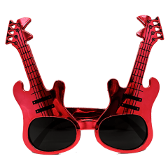 Kırmızı Renk Gitar Şekilli Parti Gözlüğü