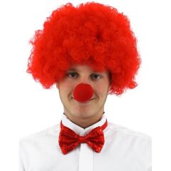 KÄ±rmÄ±zÄ± Renk KÄ±vÄ±rcÄ±k Afro PalyaÃ§o Seti