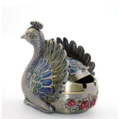 Metal Tavuskuşu Figürü Küllük