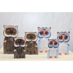 Ahşap 3'lü Baykuş Seti 30 cm